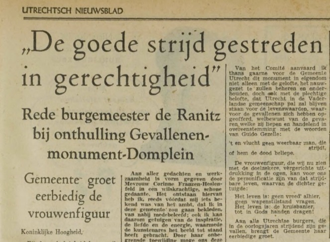Rede burgemeester De Ranitz UN 4 mei 1949