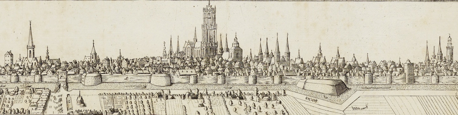 Panorama stad Utrecht vanuit het westen Adam van Vianen 1598