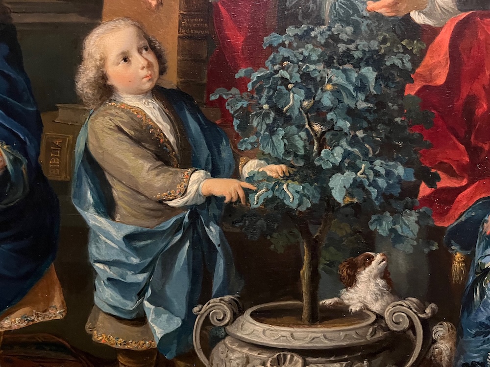 Het gezin van zijdehandelaar Jacob van Mollem   de zijderupsen worden aangewezen