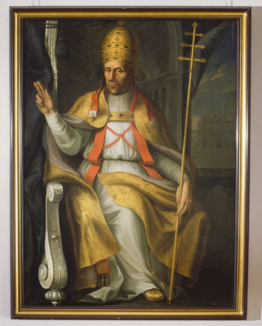 Portret van Paus Adrianus Dionys van Nimwegen 18e eeuw