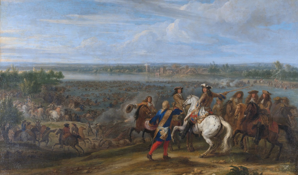 Lodewijk XIV trekt bij het Tolhuis bij Lobith de Rijn over 12 juni 1672 Adam Frans van der Meulen
